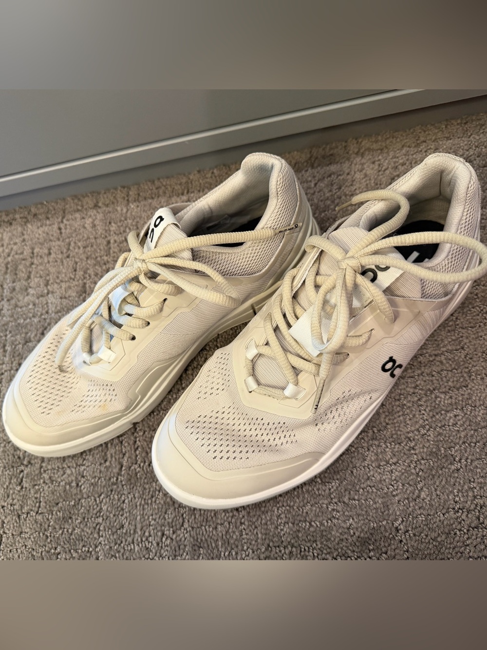 On Cloud Women's Athletic Sneakers in Beige/Cream - Picture 4 of 5
